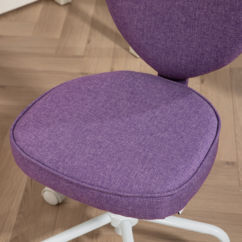 Heart Love Shaped Back Design Office Chair with Adjustable Height, Purple