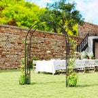 7.3ft Steel Garden Arch Trellis, Garden Arbor Trellis for Climbing Plants Roses Wisteria Vines, Flower Arch Wedding Arch Stand for Outdoor, Garden, Lawn, Backyard, Black