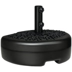 Half Round Umbrella Base, Sand or Water Filled Half Patio Umbrella Stand Holder for Lawn, Deck, Backyard and Garden, 40lb Capacity Water or 46lb Capacity Sand, Fit 1.5"or 2" Pole, Black
