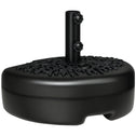 Half Round Umbrella Base, Sand or Water Filled Half Patio Umbrella Stand Holder for Lawn, Deck, Backyard and Garden, 40lb Capacity Water or 46lb Capacity Sand, Fit 1.5"or 2" Pole, Black