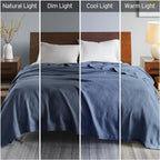 Ultra-Soft and Durable Egyptian Cotton Blanket with Breathable Weave, Machine Washable, Perfect for Any Room, 90" L x 66" W x 0.25" H, Blue
