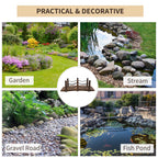 5 ft Wooden Garden Bridge Arc Footbridge with Metal Chain Railings & Solid Fir Construction, Carbonized