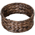 Handwoven Elevated Cat Bed with Rotating Basket and Soft Cushion, Wicker Cat Egg Chair with Stand, Brown