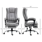 Massage Office Chair with 6 Points and Heat, Reclining Computer Chair with Adjustable Height and Footrest, Gray