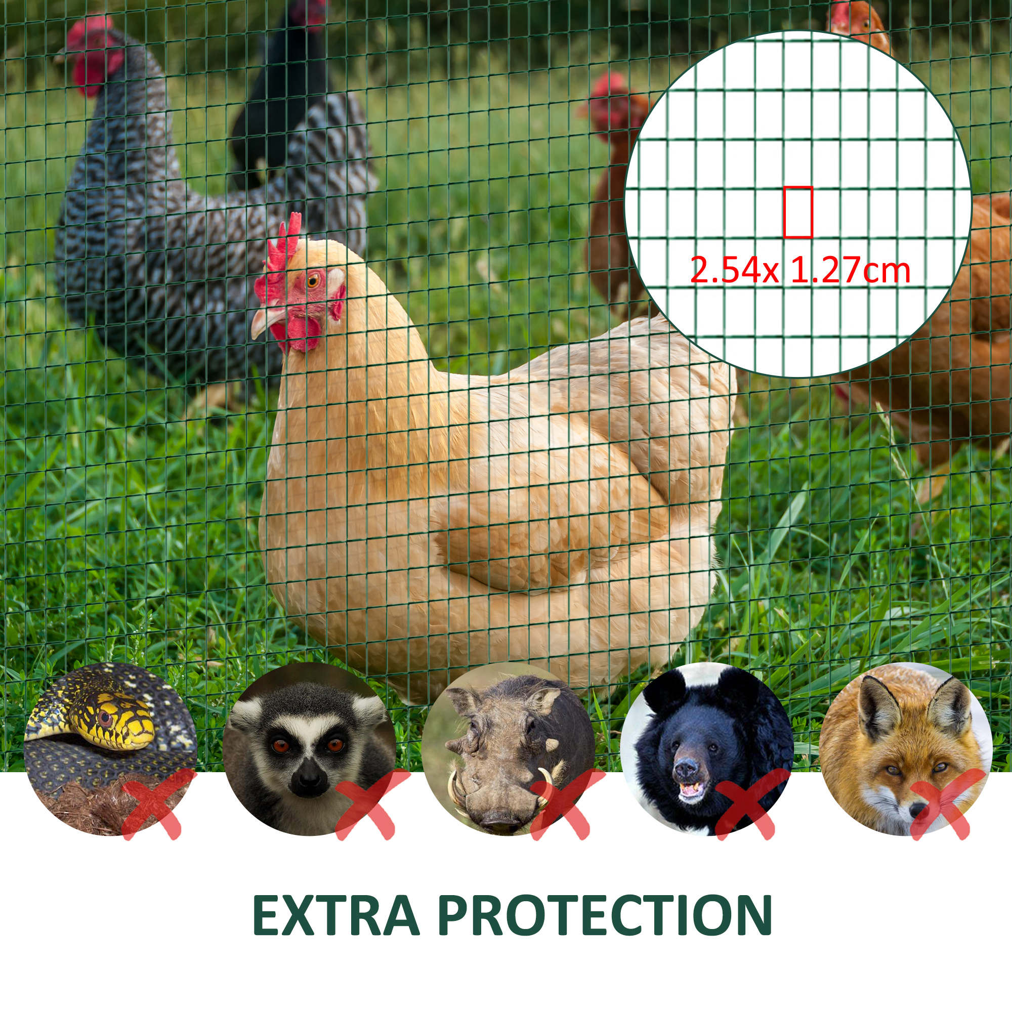 PVC Coated Steel Chicken Rabbit Mesh Fencing Wire Garden Galvanized Fence Border
