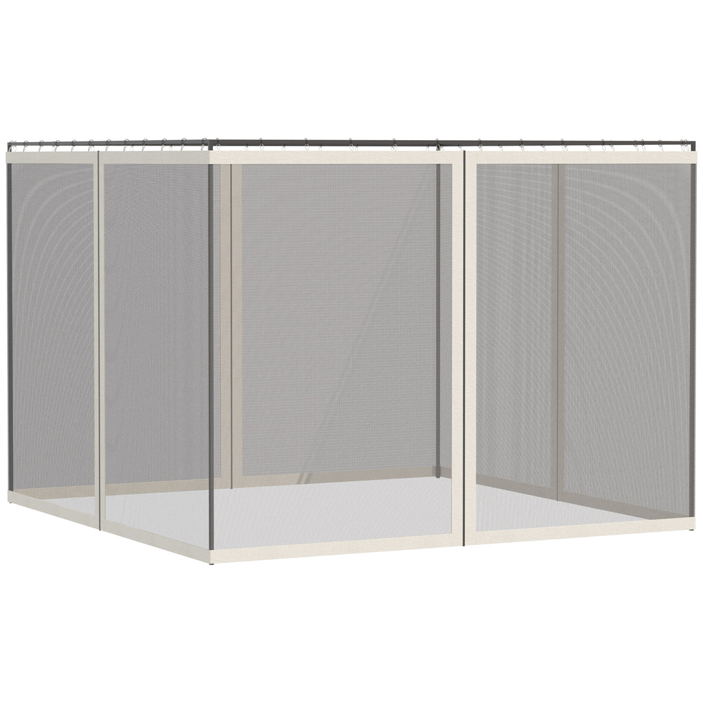 Universal Replacement Mesh Sidewall Netting for 9.84' x 13.1' Gazebos and Canopy Tents with Zippers, (Sidewall Only) White