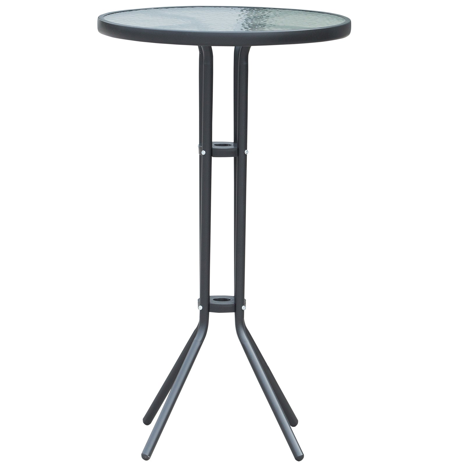 3 Piece Bar Height Outdoor Bistro Set for 2, Charcoal Gray