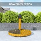 Patio Umbrella Base Holder, Outdoor Umbrella Base with Adjustable Pads, Heavy Duty Patio Umbrella Stand Base for Garden, Poolside, Nature Wood