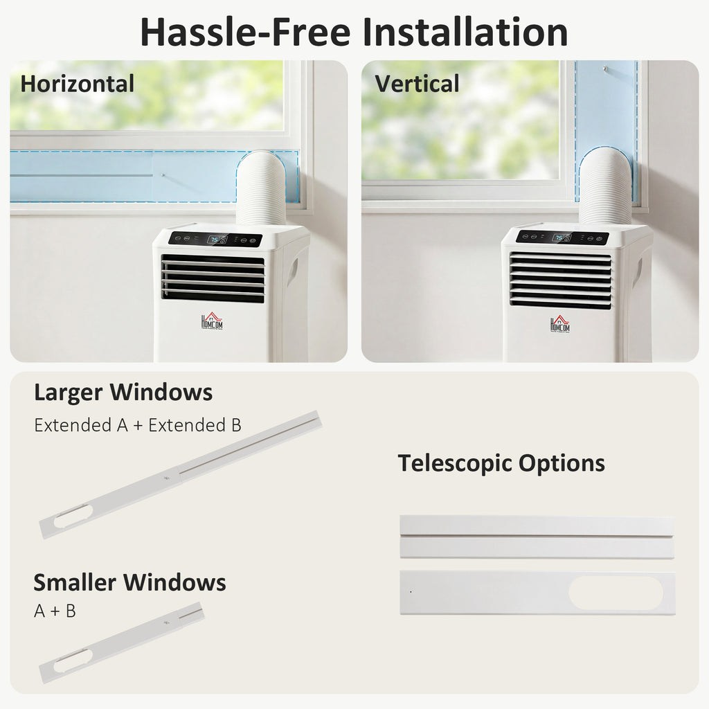10000 BTU Mobile Portable Air Conditioner with Cooling, Dehumidifier and Ventilating, 2 Speed Fans, 24-Hour Timer, White