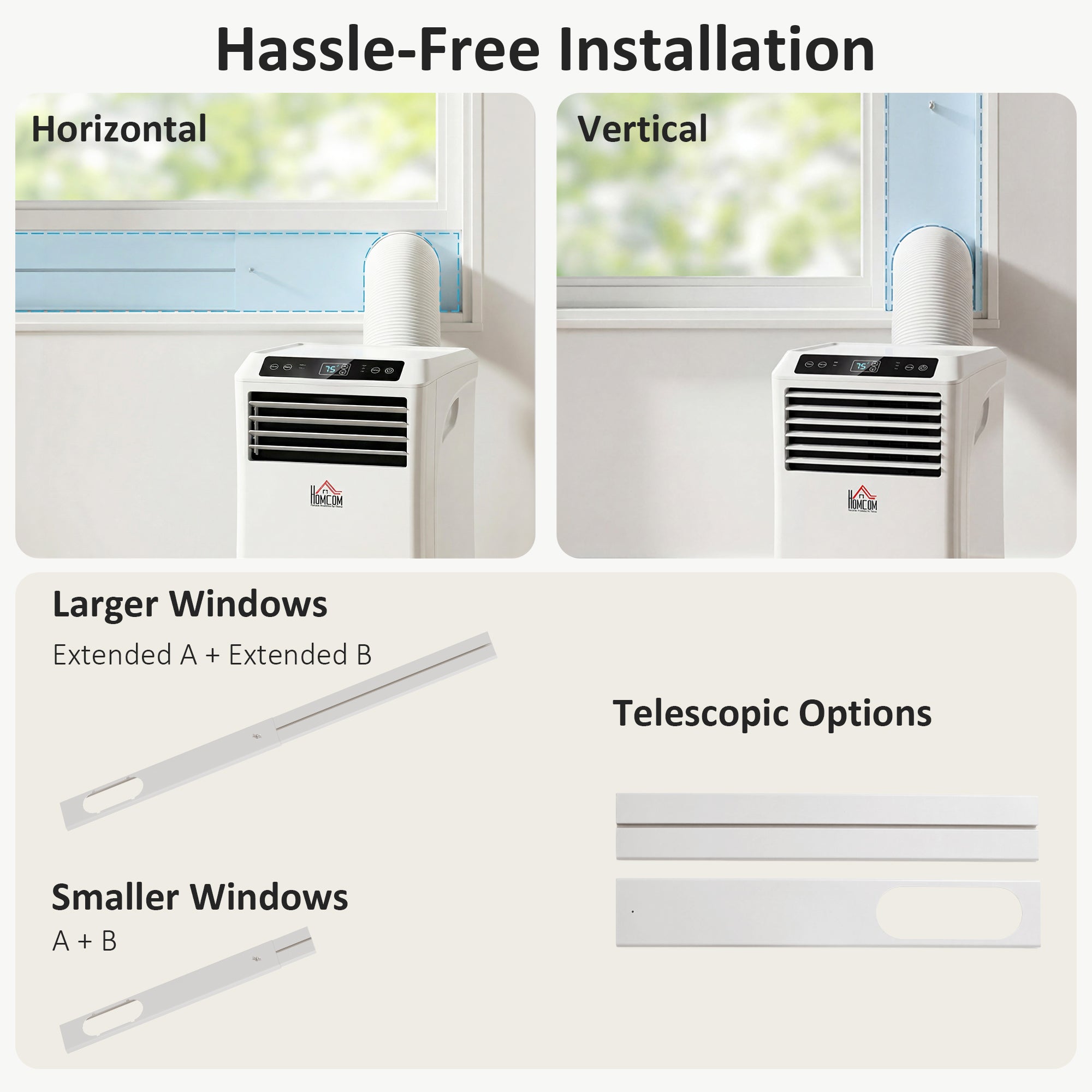 10000 BTU Mobile Portable Air Conditioner with Cooling, Dehumidifier and Ventilating, 2 Speed Fans, 24-Hour Timer, White