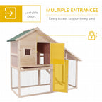 55" L 2-Tier Wooden Rabbit Hutch Bunny Cage