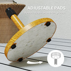 Patio Umbrella Base Holder, Outdoor Umbrella Base with Adjustable Pads, Heavy Duty Patio Umbrella Stand Base for Garden, Poolside, Nature Wood