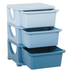 3 Tier Kids Storage Unit, Toy Organizers and Storage with 3 Drawer for Bedroom Nursery Living Room for Boys Girls, Blue