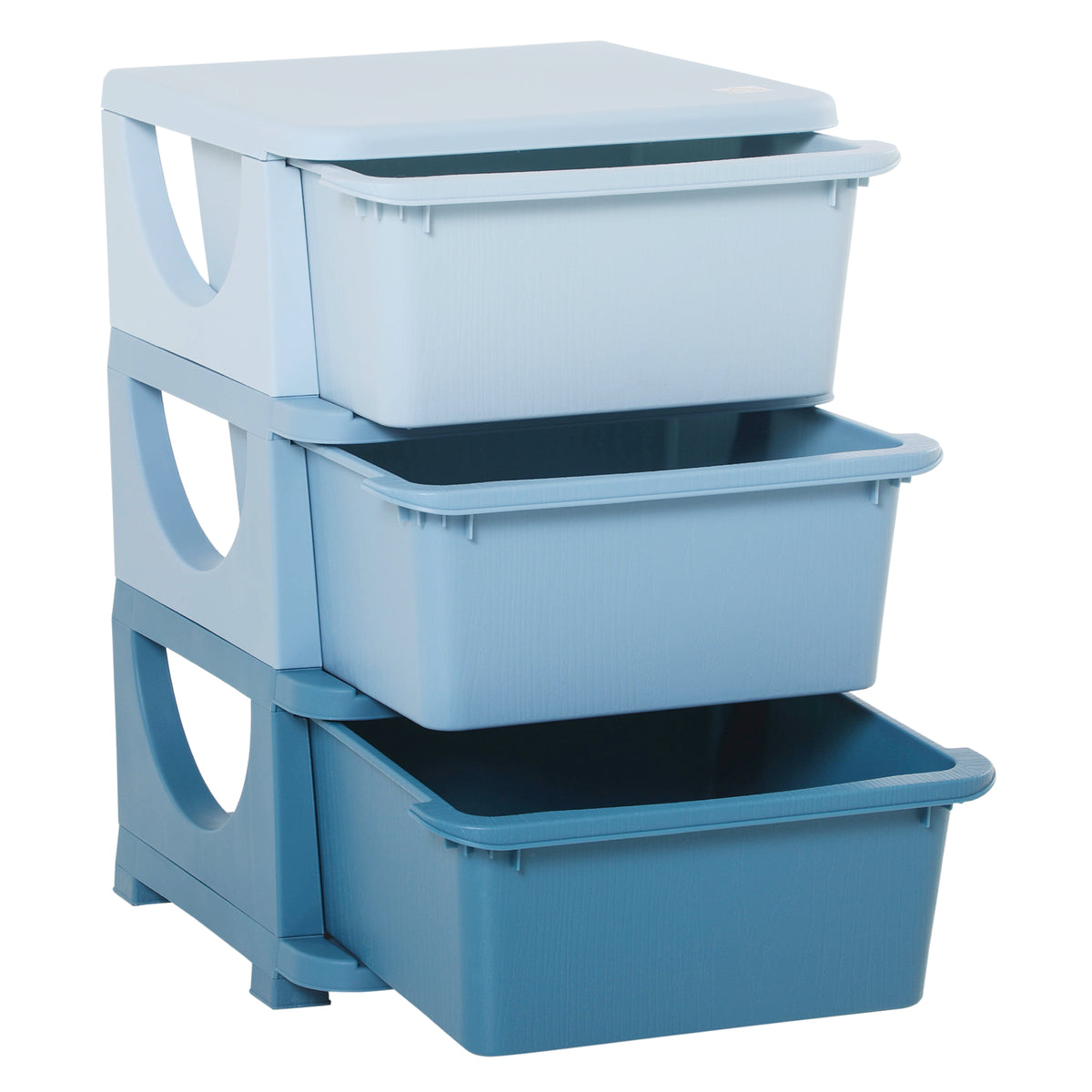 3 Tier Kids Storage Unit, Toy Organizers and Storage with 3 Drawer for Bedroom Nursery Living Room for Boys Girls, Blue
