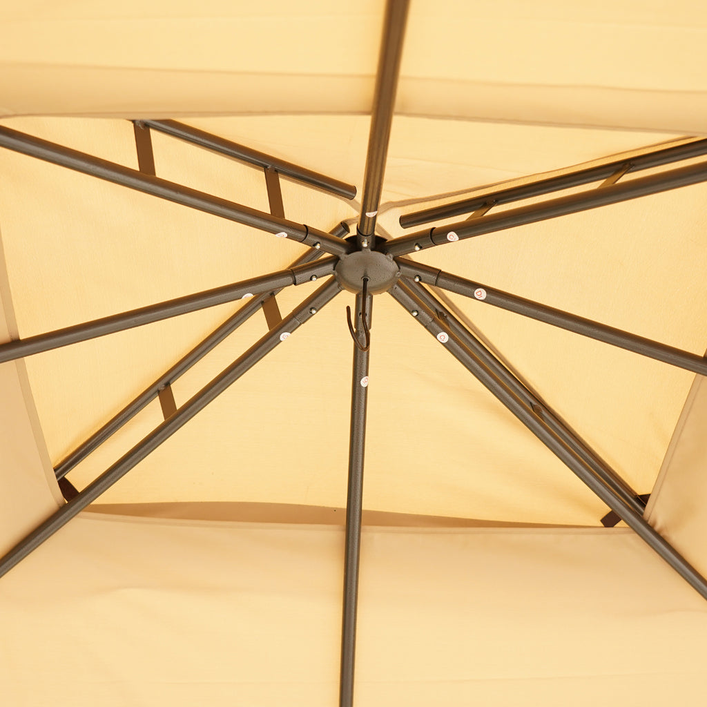 10' x 12' Outdoor Gazebo with Netting, Patio Gazebo Canopy with 2-Tier Soft Top Roof and Steel Frame for Lawn, Garden, Backyard and Deck