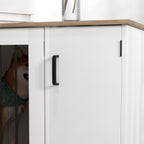 Dog Crate Furniture Side End Table Indoor w/ Storage, Double Doors
