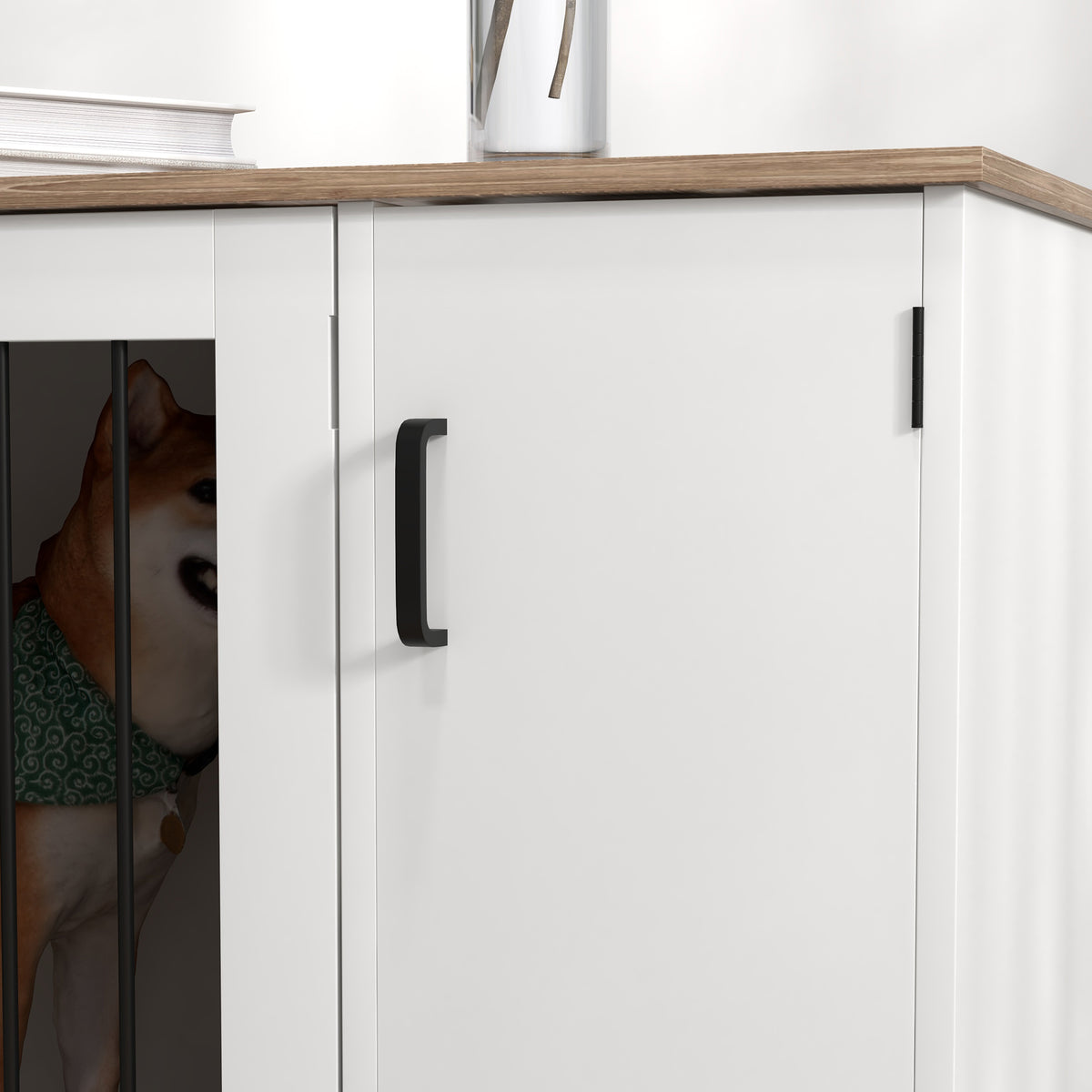 Dog Crate Furniture Side End Table Indoor w/ Storage, Double Doors