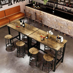5-Piece Counter Height Bar Table and Chairs Set, Bar Table with Stools, Kitchen Table 4 Chairs, Rustic Brown