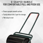 20-Inch Push/Tow Behind Lawn Roller Filled with 10 Gal Water or Sand for Flattening Sod in the Garden, Dark Green