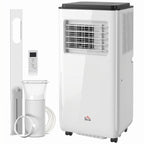 10,000 BTU Moible Air Conditioner 440 Sq. Ft., Dehumidifier Fan Auto Sleep with 24H Timer On/Off, Window Kit, White