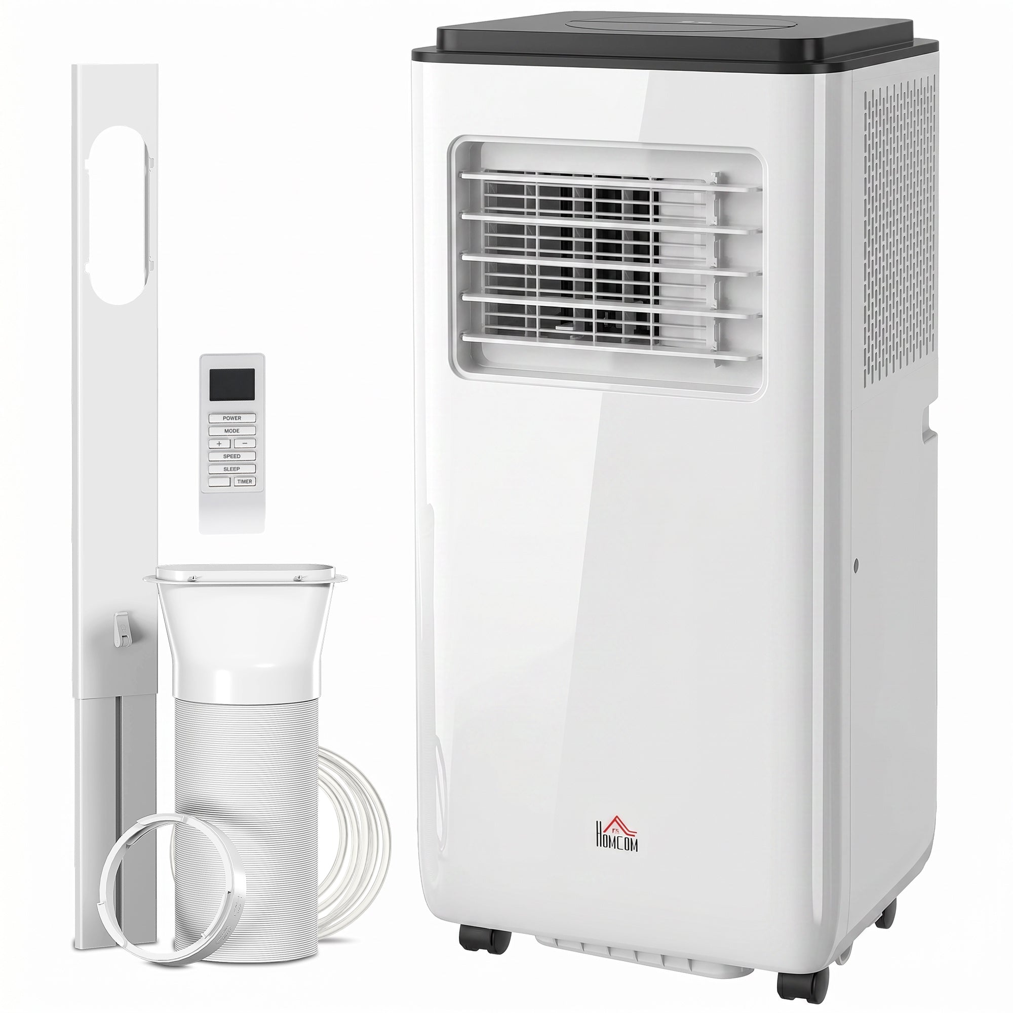 10,000 BTU Moible Air Conditioner 440 Sq. Ft., Dehumidifier Fan Auto Sleep with 24H Timer On/Off, Window Kit, White