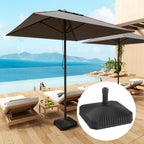 Square Patio Umbrella Base Holder, Heavy Duty Outdoor Umbrella Stand Base, Filled Up to 42lbs with Sand or 33lbs with Water for Garden, Poolside, Black