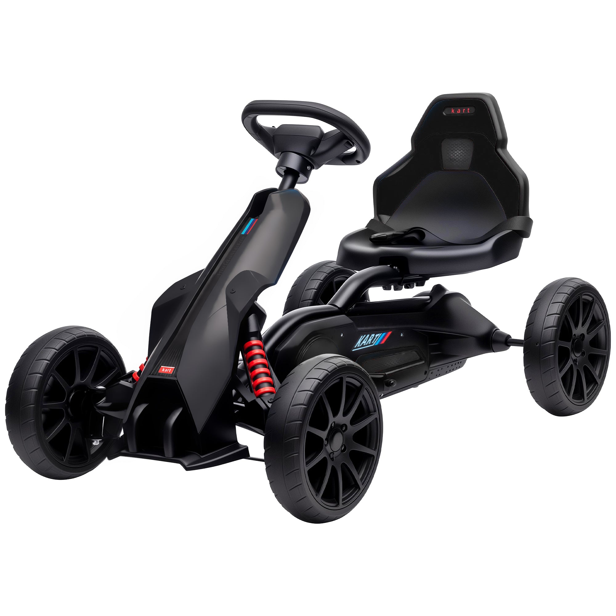 12V Electric Go Kart for Kids, Ride On Toy with EVA Tires, 2 Speeds, Adjustable Seat, Safety Belt for 3-8 Years, Black