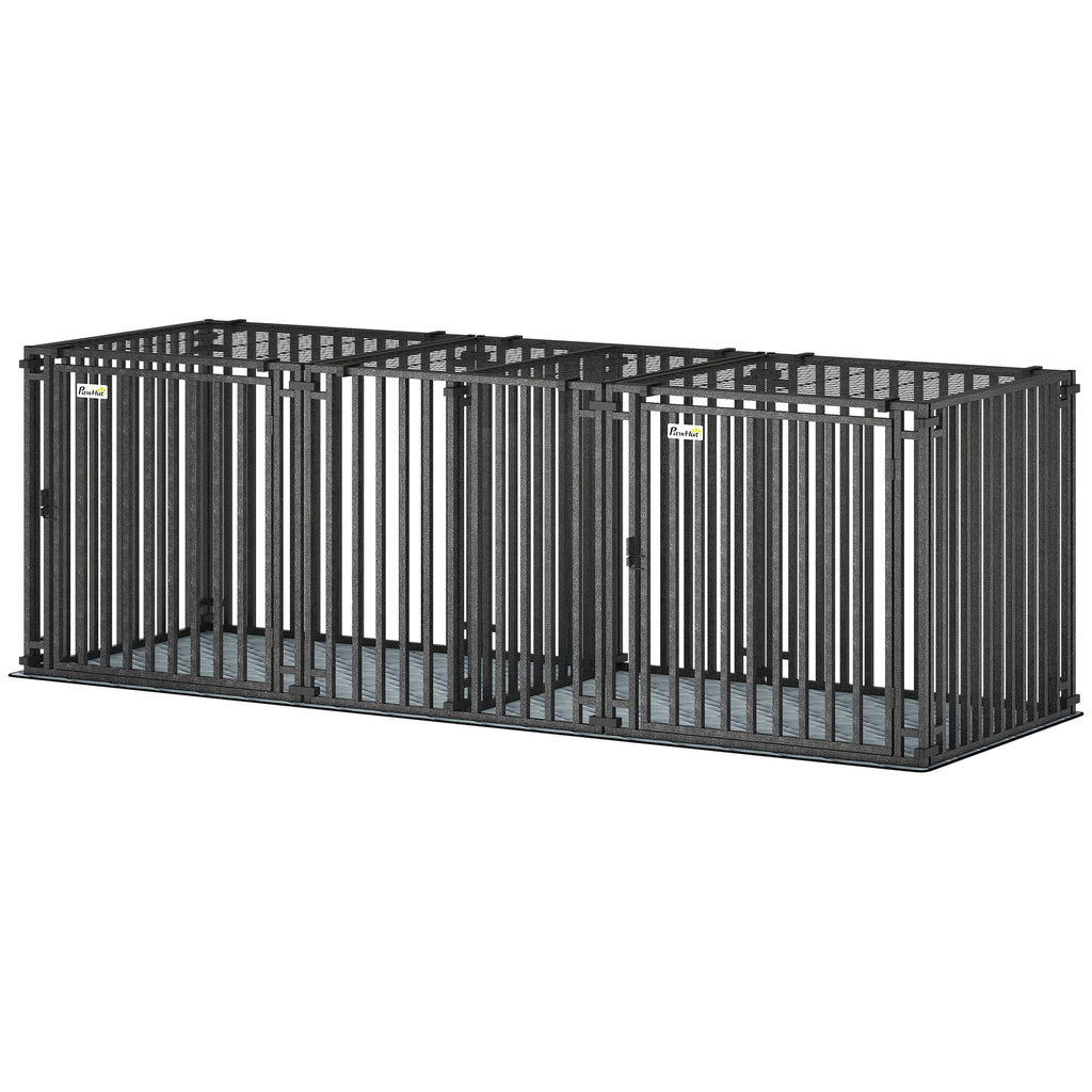 83"L Heavy Duty Dog Crate, Extra Large Dog Kennel with Divider and Mat for Large Breeds, Modular Puppy Playpen