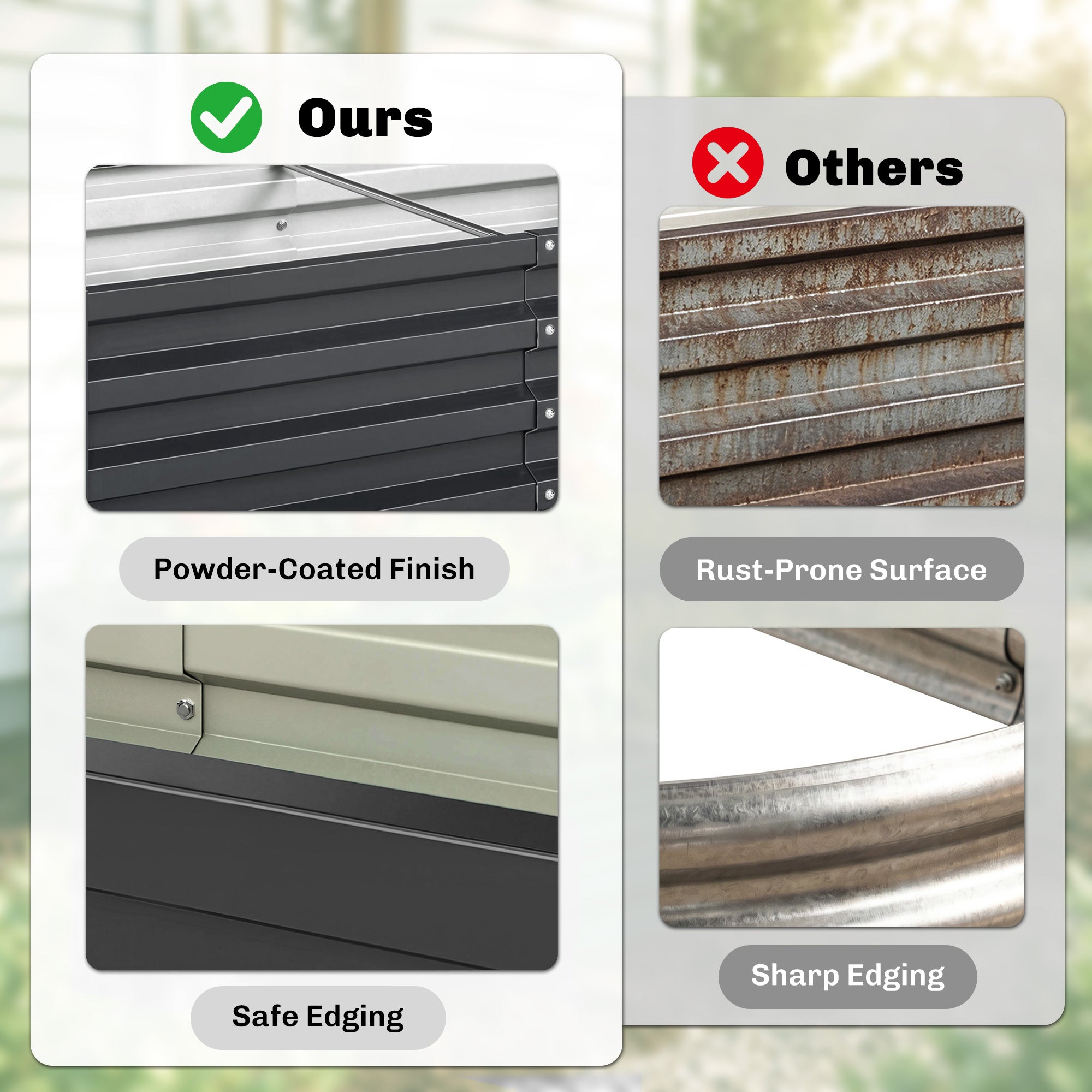 Galvanized Raised Garden Bed, 4' x 2' x 1' Metal Planter Box, for Growing Vegetables, Flowers, Herbs, Succulents, Gray