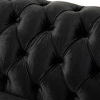 Chesterfield Velvet Loveseat Sofa, 2-Person Rolled Arm Upholstered Couch, with Tufted Buttons, Pine Wood Frame, 59.50" Wx34.00" Dx27.00" H, Black