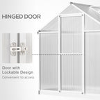 4' L x 6' W Walk-In Polycarbonate Greenhouse with Roof Vent,Greenhouse for Winter