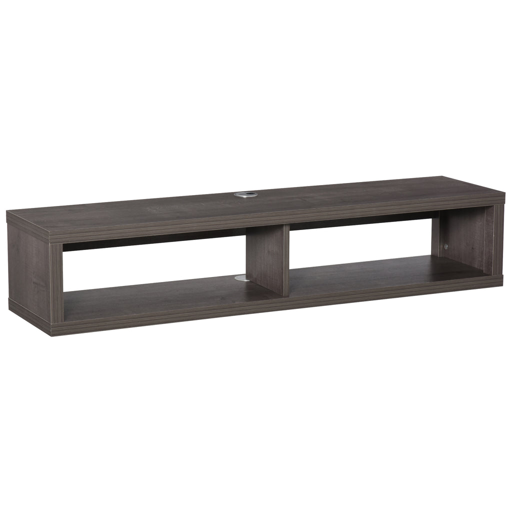 Wall Mounted TV Stand, Media Console Floating Storage Shelf for Living Room or Home Office, Dark Grey