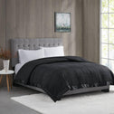 Lightweight Down Alternative Blanket with 3M Scotchgard Treatment, Satin Trim, Ideal for Summer, Spring, 108" L x 90" W x 0.25" H, Black