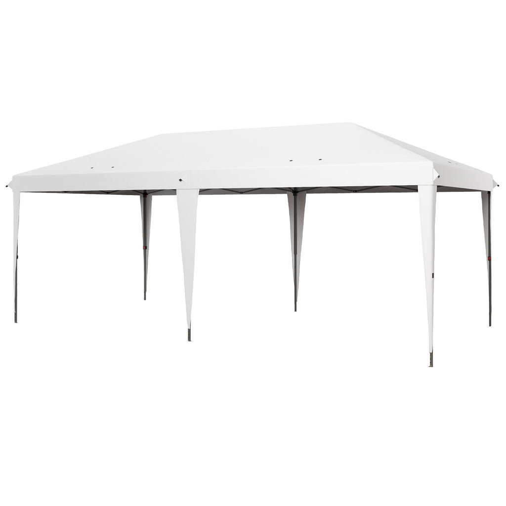 10' x 19.2' Outdoor Gazebo Pop Up Canopy Party Tent with Carrying Bag, White