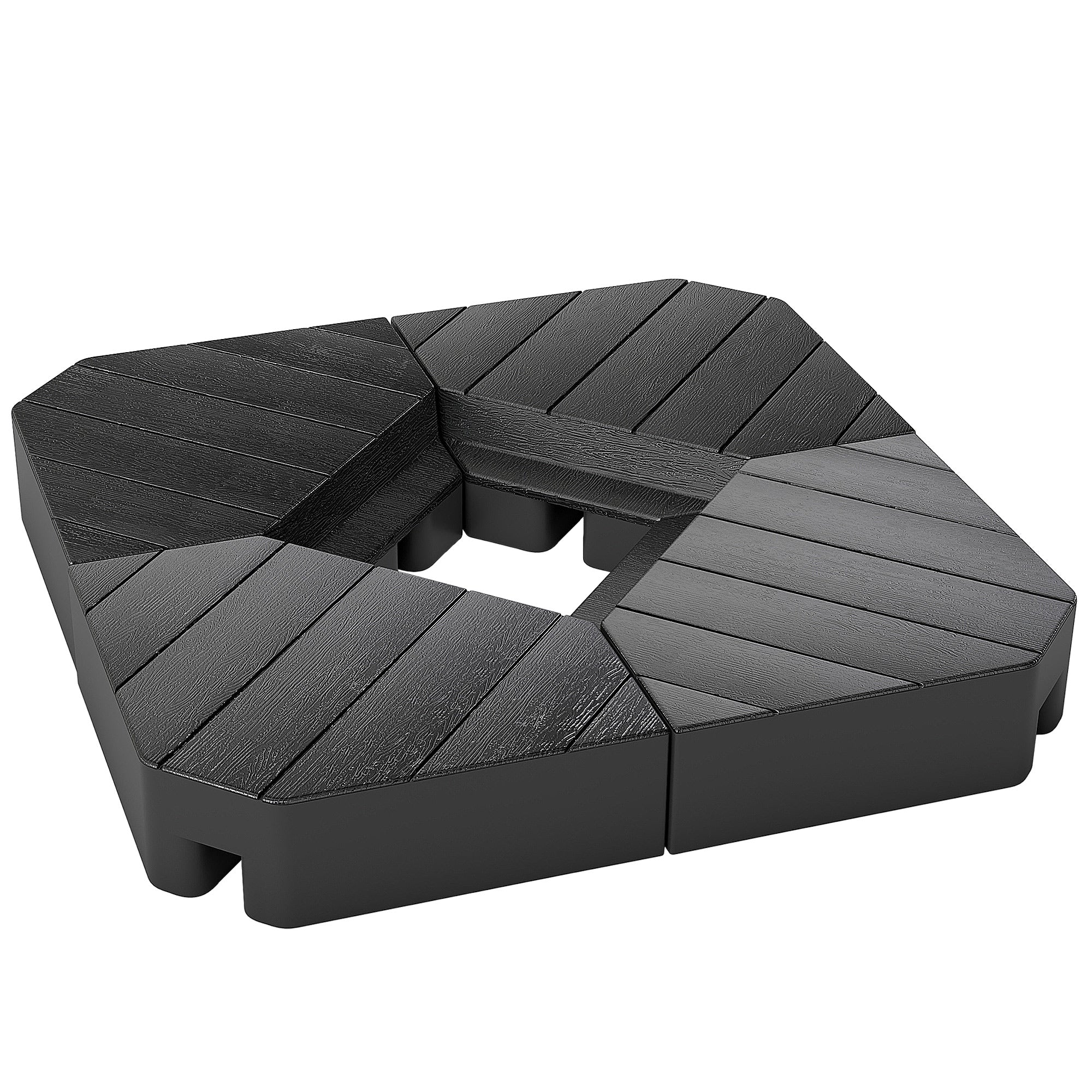 Offset Umbrella Base Outdoor Umbrella Weights, 132 lb. Capacity Water or 176 lb. Capacity Sand, Black