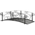 6' Metal Arch Backyard Garden Bridge, Safety Siderails, Arc Footbridge for Backyard Creek, Stream, Pond