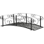 6' Metal Arch Backyard Garden Bridge, Safety Siderails, Arc Footbridge for Backyard Creek, Stream, Pond