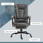7-Point Vibrating Massage Office Chair High Back Massaging Office Desk Chair with Lumbar Support, Footrest, Gray