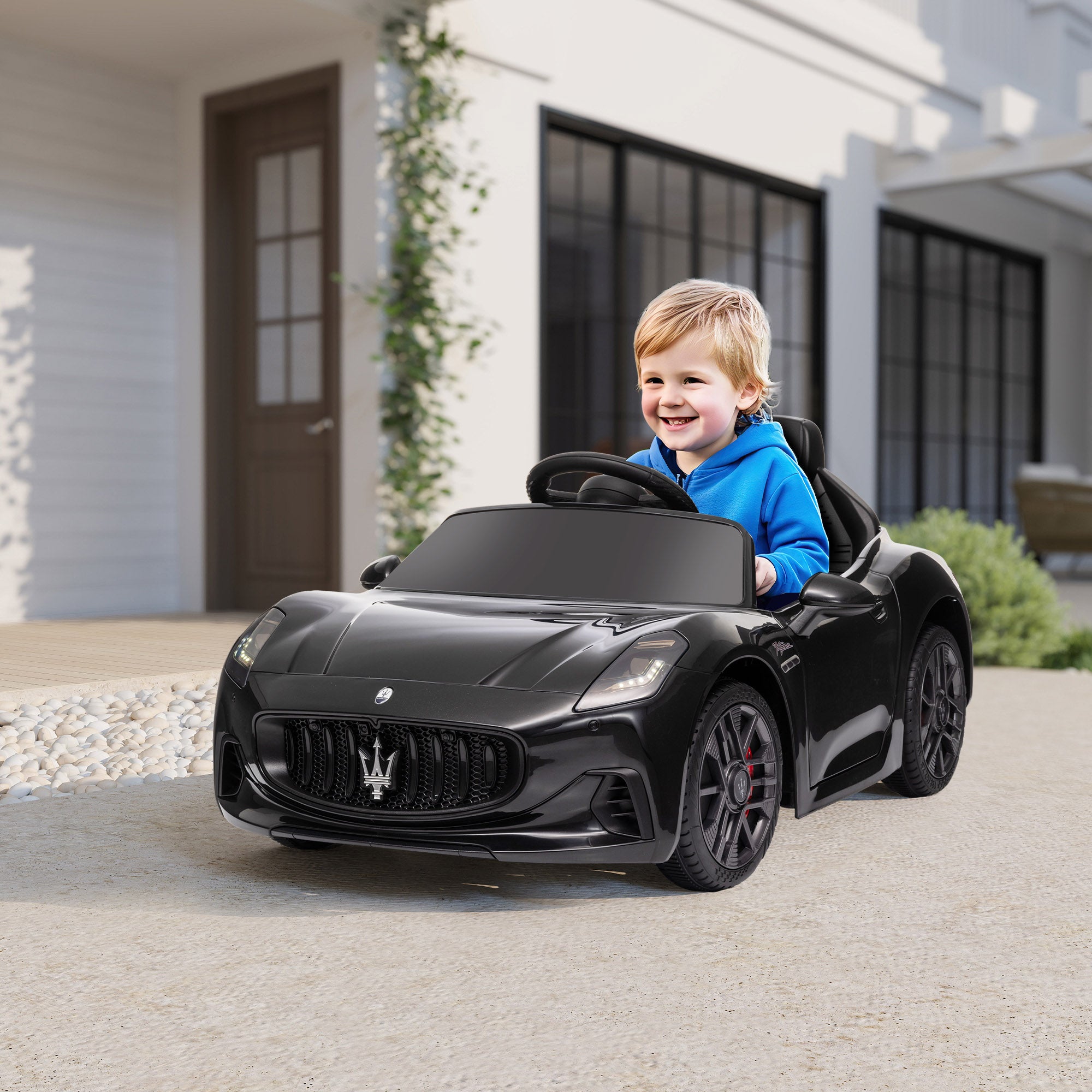 Gran Turismo Licensed 12V Kids Electric Car w/ Remote Control, Soft Start, LED Lights, Music, Horn, Black