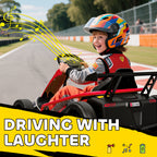 24V 7AH Kids Electric Go Kart, 8.1 MPH Battery Powered Drift Kart with Dual Motors, Soft Start for 8-12 Years, Red