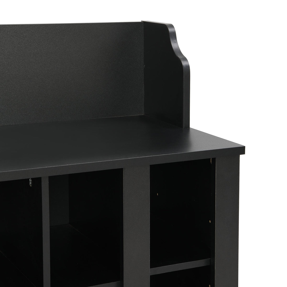 Shoe Cabinet Storage with Shelves and 4 Hooks, Elegant Hall Tree with Wall Mounted Coat Rack, Entryway Organizer for Hallway, Mudroom, Black