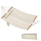 Outdoor Hammock 2-Person, with Pillow & Pad, 440 lbs Capacity, Cream White
