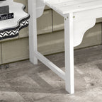Slatted Wooden Garden Bench, Curved Seat Front Porch Bench, White