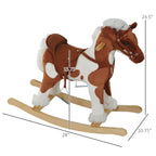 Toddler Rocking Horse, Kids Plush Rocking Chair Toy with Nursery Rhyme Music Brown