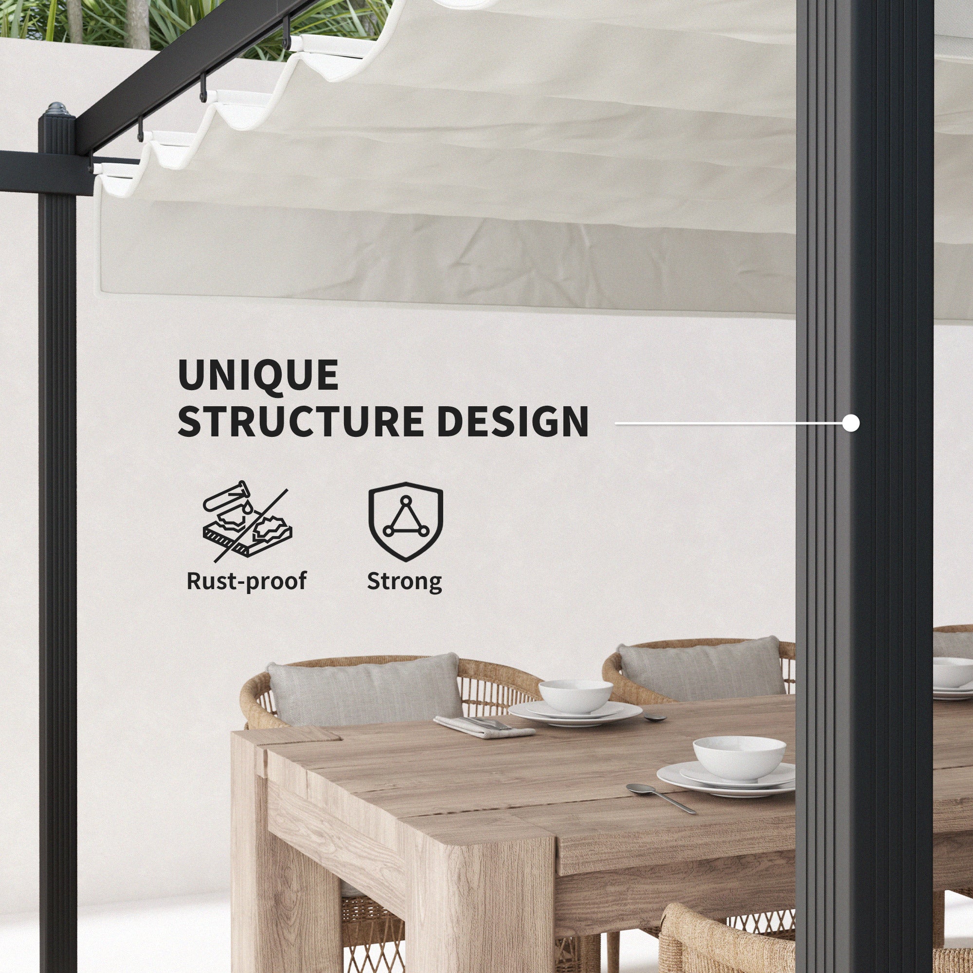 13' x 13' Aluminum Retractable Pergola Canopy, Outdoor Pergola for Garden, Patio, Backyard, Deck, White