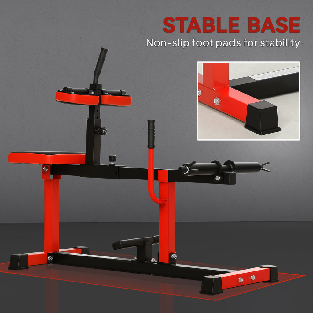 Adjustable Steel Seated Calf Raise Exercise Strength Training Gym Equipment, Red