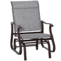 Outdoor Glider Chair, Gliders for Outside Patio with Steel Frame and Mesh Fabric for Backyard, Garden, and Porch, Gray