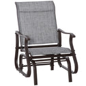 Outdoor Glider Chair, Gliders for Outside Patio with Steel Frame and Mesh Fabric for Backyard, Garden, and Porch, Gray