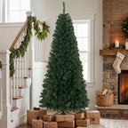 7.5 ft Artificial Christmas Tree, Norway Spruce Tree, Hinged Xmas Tree with Metal Stand