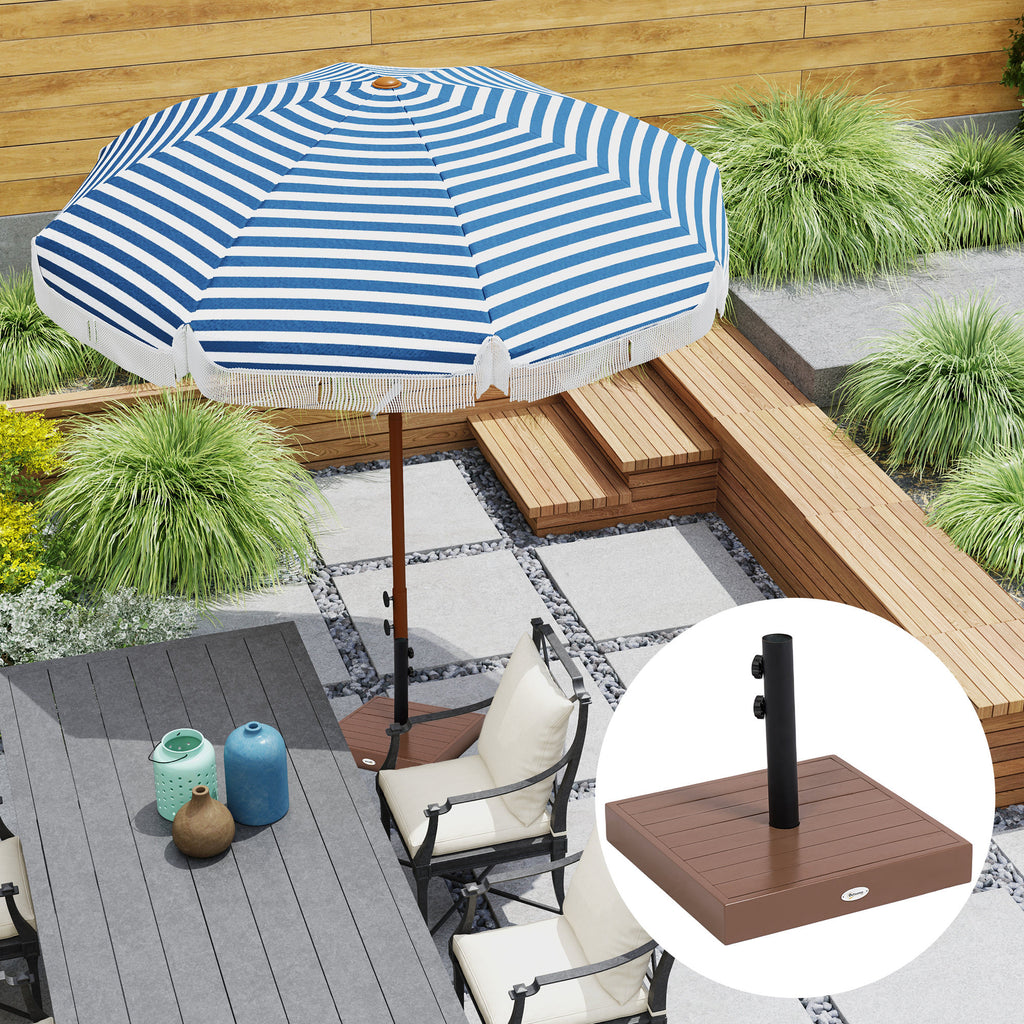 Patio Umbrella Base, 42 lbs. Concrete Heavy Duty Umbrella Base for 1.25/1.5" Poles, Coffee